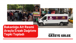 BAKANLIĞA AİT RESMİ ARAÇLA ERZAK DAĞITIMI TEPKİ TOPLADI