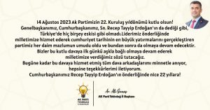 AK Parti İl Başkanı Gümüş’ten 22. Kuruluş Yıl Dönümü Mesajı