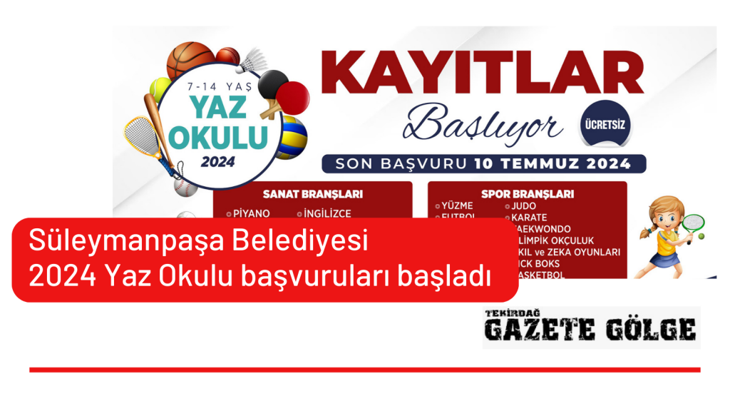<strong>Süleymanpaşa Belediyesi 2024 Yaz Okulu başvuruları başladı</strong>
